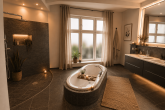 Außergewöhnliches Loft in Erfurts Altstadt mit eigenem Garten - Badezimmer - Wohnbeispiel